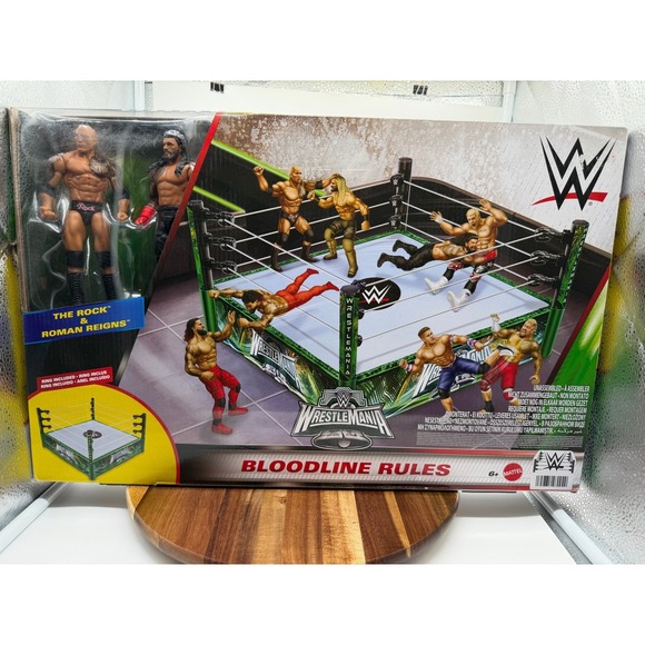 Mattel Other - WWE WrestleMania 40 Bloodline Rules Ring Playset The Rock Roman Reigns Mattel
